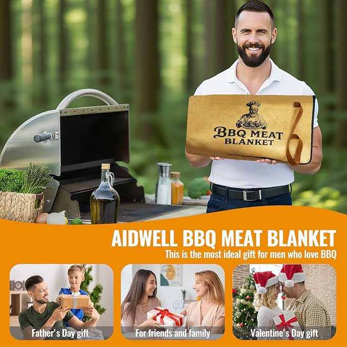 BBQ Blanket for Resting Meat(22in)Smoker Meat Resting Blanket, Reusable Smoker Grilling Meat Insulated Resting Bag with Wide Mouth L-shaped zipper for Large Brisket/Beef/Pork Shoulders/Turkeys