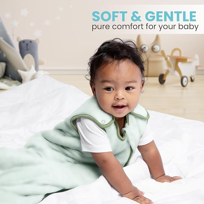 Rayon Made from Bamboo Sleep Sack 1.0 TOG 18-36 Months Unisex Baby Sleeping Bag with 2-Way Zipper Breathable Wearable Blanket Baby