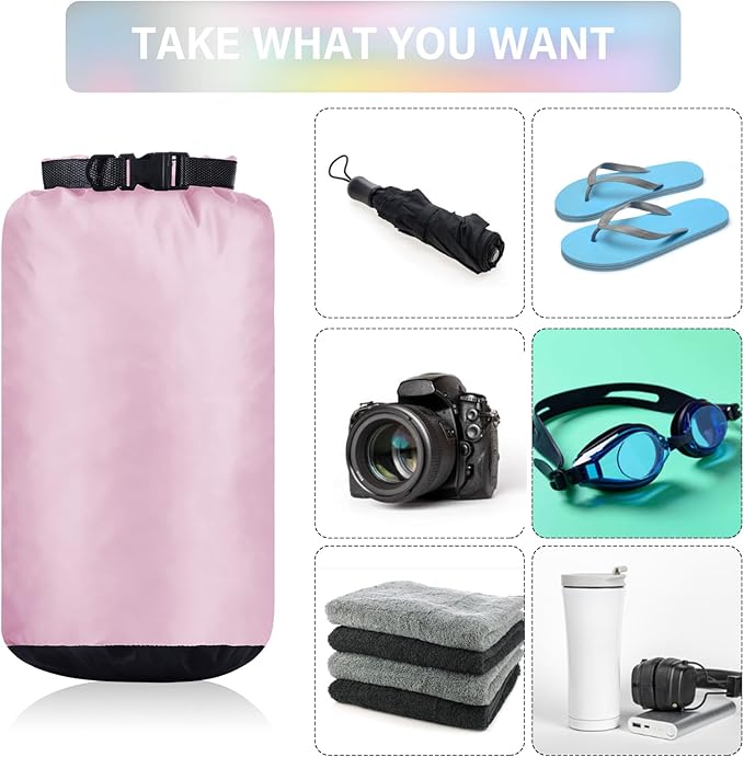 6 Pcs Waterproof Dry Bag Sack Lightweight Outdoor Dry Bags 35 L, 20 L, 15 L, 10 L, 5 L, 3 L Waterproof Boat Bag for Kayaking, Backpacking, Hiking, Camping Rafting (Macaron Color)