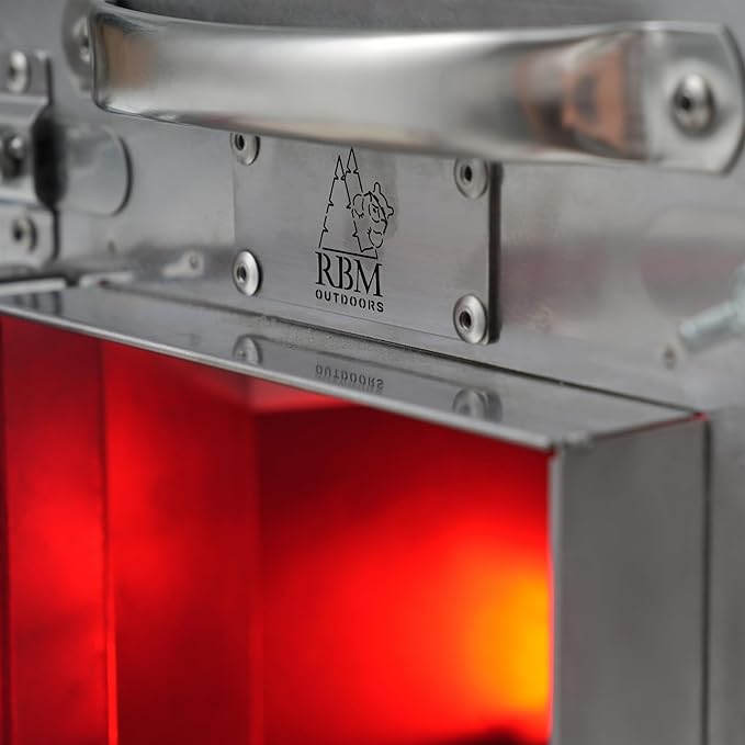 Rbm Outdoors Camping Stoves for Tents, Shelters, Yurts. Portable Wood Burning Folding Stove for Camp, Cooking Outdoor. Compact Folding Pipes Chimney (Caminus S)