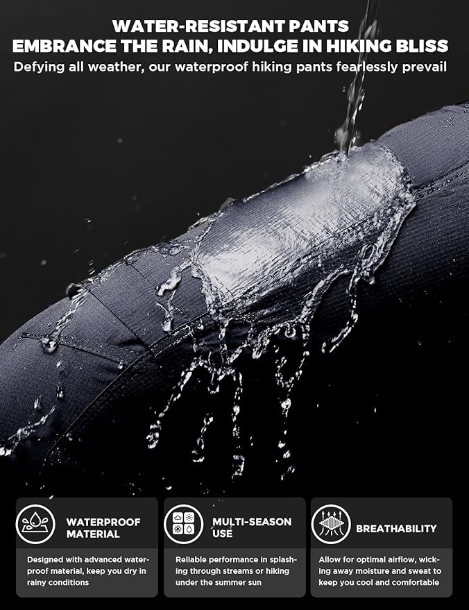 Wespornow Men's-Convertible-Hiking-Pants Quick Dry Lightweight Zip Off Breathable Cargo Pants for Outdoor, Fishing, Safari