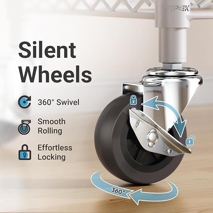 VIPEK R3C Rolling Clothes Rack with Cover Portable Closet for Hanging Clothes, Heavy Duty Garment Rack Freestanding Clothing Racks with Wheels& Hanging Rod, White Closet Racks with Black Cover