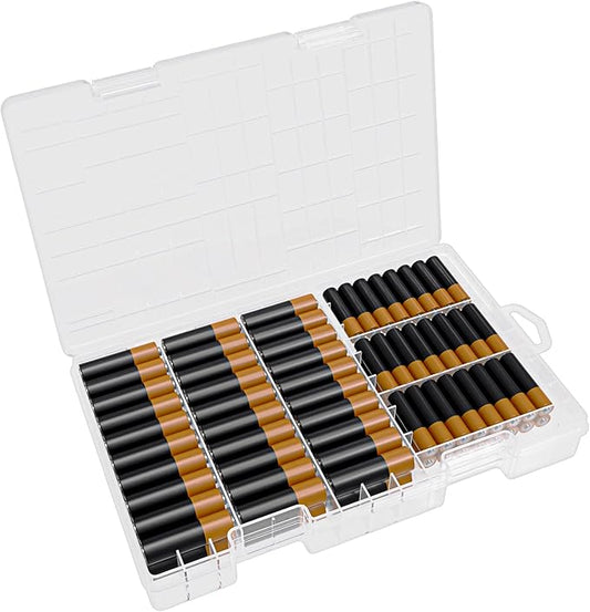 Linkidea Battery Organizer Storage Case, Battery Box Holds Batteries for 40 AAA, 60 AA, Large Capacity and Portable Battery Caddy