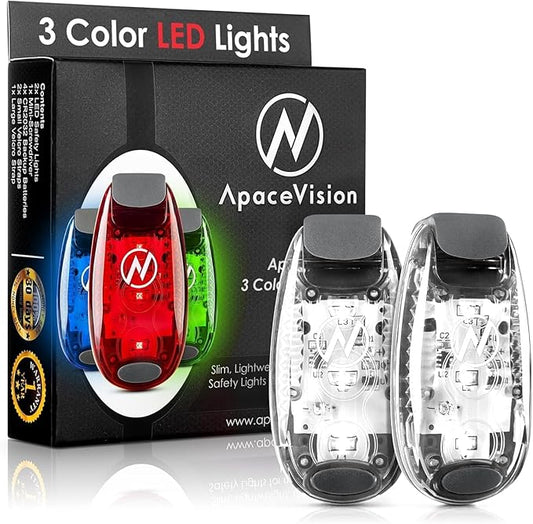 LED Safety Light (2 Pack) - Clip On Strobe/Running Lights for Runners, Dog, Bike, Walking, Boat, Kayak, Stroller and More - High Visibility Accessories for Your Reflective Gear, Bicycle