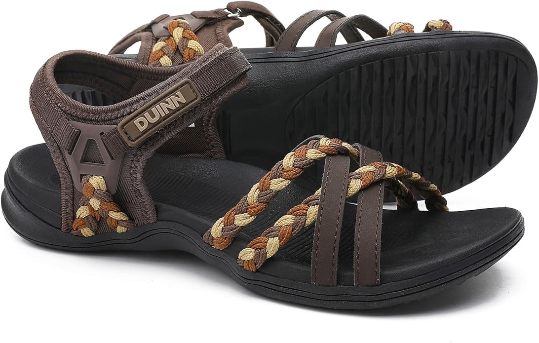 UBFEN Womens Hiking Comfort Sport Sandals Beach Vacation Camping Casual Sport Sandals with Adjustable Straps and Arch Support