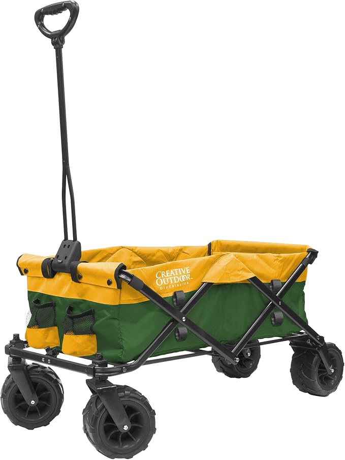 Creative Outdoor Push Pull Hauler Wagon for Kids, 200lbs Weight Capacity, All-Terrain Collapsible and Portable Folding Cart, Beach, Park, Garden, Camping & Tailgate