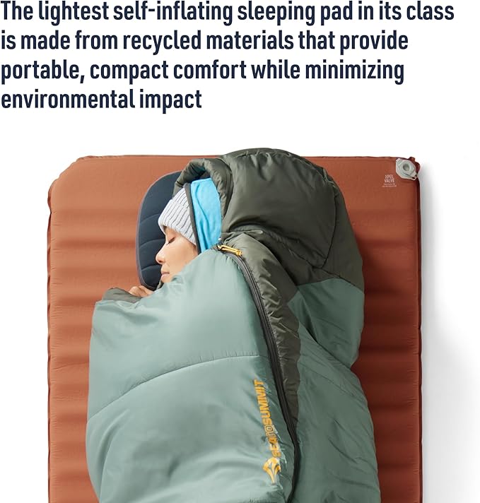 Sea to Summit Pursuit Self-Inflating Sleeping Mat for Camping and Backpacking, Rectangular - Regular (72 x 25 x 2 inches)