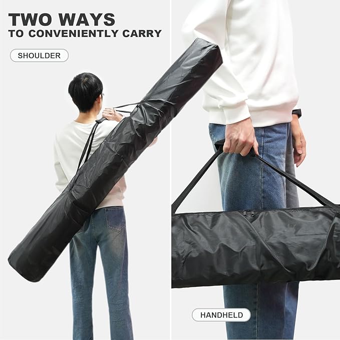 67 Inch Waterproof Umbrella Storage Bag for Outdoor Beach Umbrella bag, Oversized Hammock and Steel Stand With Handles and Zippers,Tent Pole Bag,Travel Sports Equipment Bag,Black