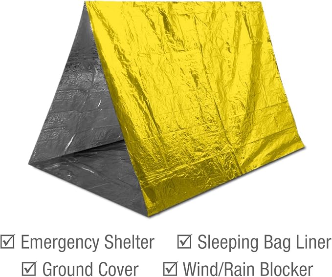 Swiss Safe 10 Pack Mylar Emergency Blankets for Survival - Compact & Insulated for Cold Weather - Designed for NASA, Outdoor, Running, Camping, Survival, First Aid Car Kit - Gold, 10 Pack