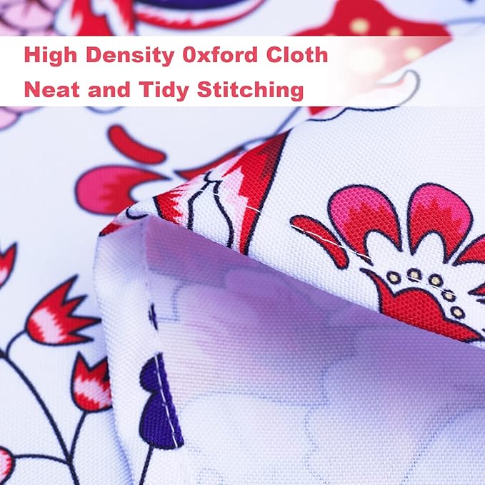 SquarePie Outdoor Indoor 60'' Round Tablecloth with Umbrella Hole and Zipper, Waterproof Patio Zippered Table Cloths for Spring Summer Party Picnic, Gorgeous Flowers