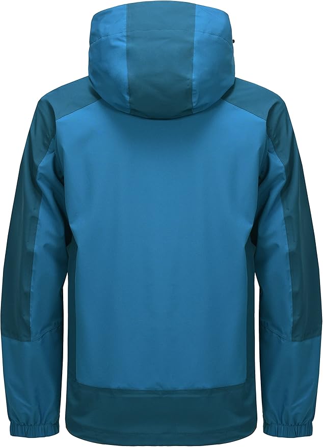 Little Donkey Andy Men's Waterproof Rain Jacket Outdoor Lightweight Hooded Raincoat for Hiking Golf Travel Fishing