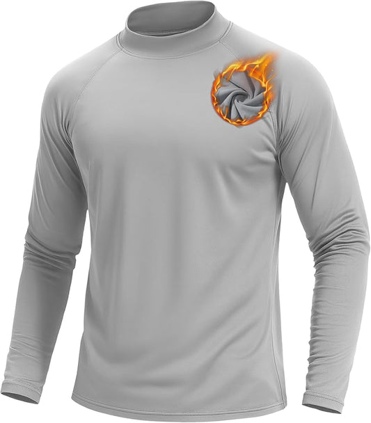 TACVASEN Mens Thermal Fleece Shirt Mock Turtle Neck Base Layer Long Sleeve Athletic Warm Undershirt Winter Running Tops
