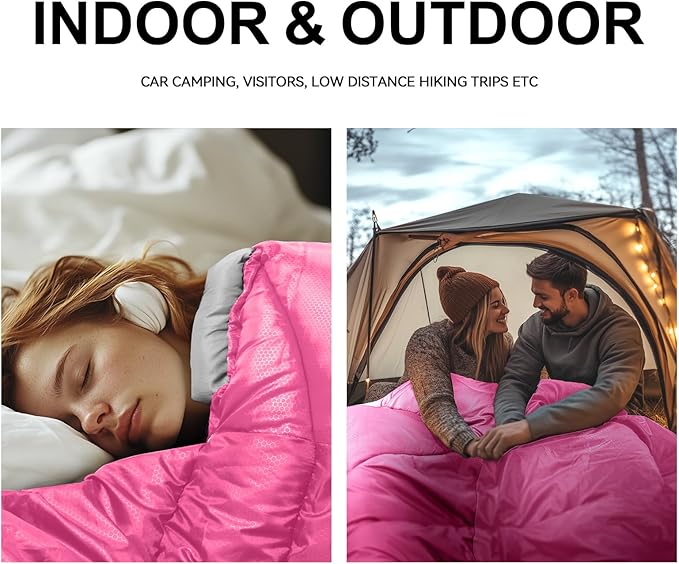 Sleeping Bags for Adults Cold Weather,Portable, Waterproof,Lightweight Sleeping Bag for Tall Girls Boys with Compression Sack for Warm Camping, Hiking, Outdoor & Indoor