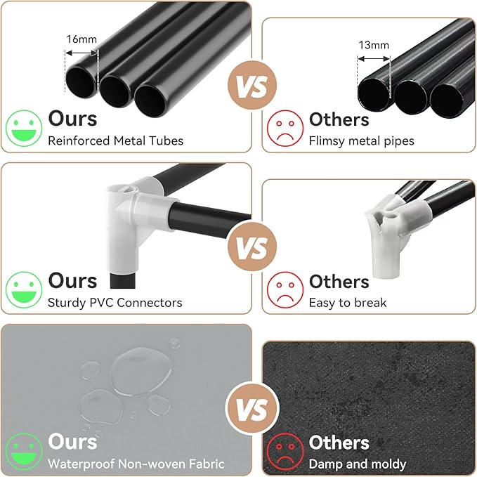 ROJASOP Portable Closet Wardrobe Closet for Hanging Clothes with 6 Storage Shelves, 1 Hanging Rod and 4 Pockets, Clothes Organizer and Storage Wardrobe Free Standing Closet for Bedroom, Grey