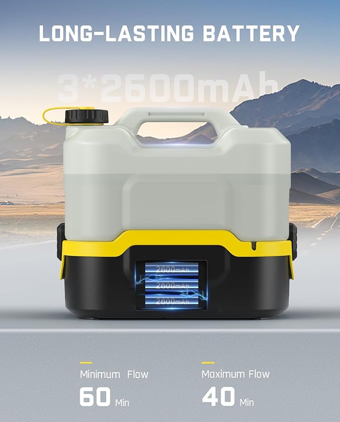 Fanttik NB8 Nano Portable Cordless Electric Sprayer w/2.1Gal Tank, Retractable Spray Head, 2600mAh Lithium Battery, IPX5, 72-98PSI, Portable Pressure Washer for Garden, Camping Shower and Pet Cleaning