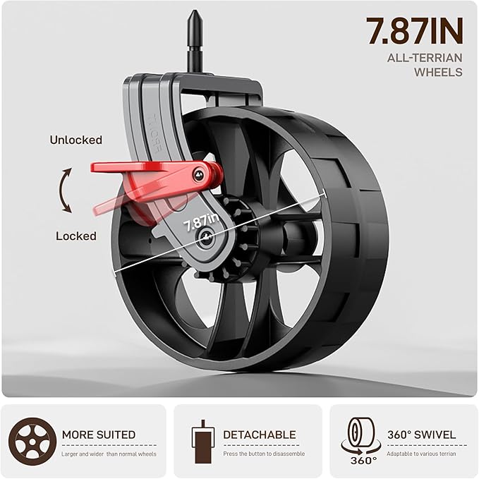 EVER ADVANCED Folding Push Wagon with Brakes, Portable Shopping Cart, Collapsible Wagon Cart with All-Terrain Big Wheels for Camping, Beach, Sports