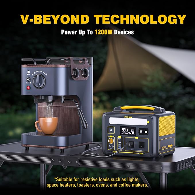 VTOMAN Jump 600X Portable Power Station 600W, 299Wh Solar Generator LiFePO4 Battery Power Station with 600W Pure Sine Wave (Surge 1200W) AC Outlet, PD 60W USB-C, 3x Regulated 12V/10A DC for Camping