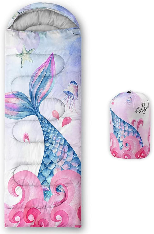 QOOMO Camping Sleeping Bags,3 Season Warm & Cool Weather,Lightweight,Waterproof Sleeping Bags for Adults & Kids,Traveling,and Outdoors,Camping Gear Equipment