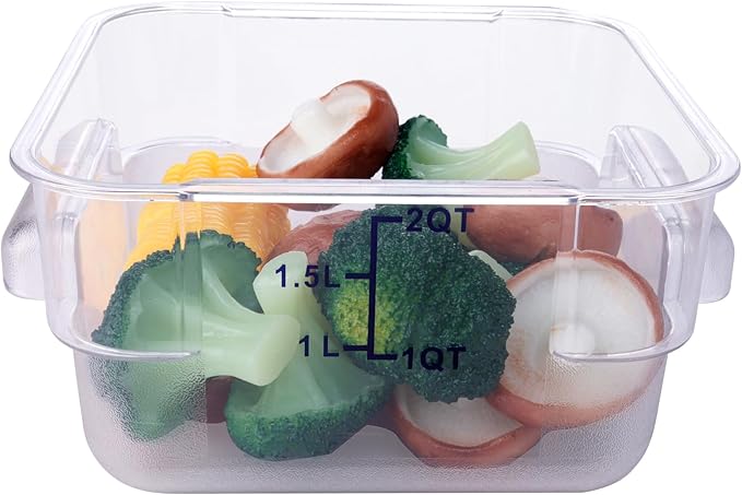 2 Pack RED Square Food Storage Container With Lid,2-12 Quart Commercial Storage Box With Scale & Handle,Cake Making,Dough Marinating Meat,Kitchen Supplies (4 Quart)