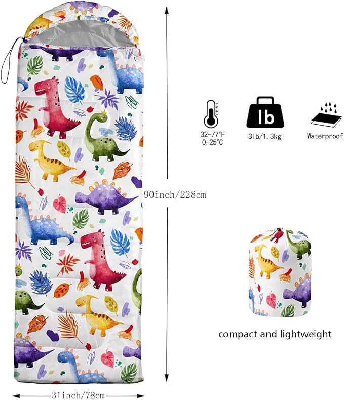 Sleeping Bags for Adults Kids,Backpacking Camping Sleeping Bag for Girls Boys Lightweight Waterproof Cold/Warm Weather Sleeping Bag for All Season