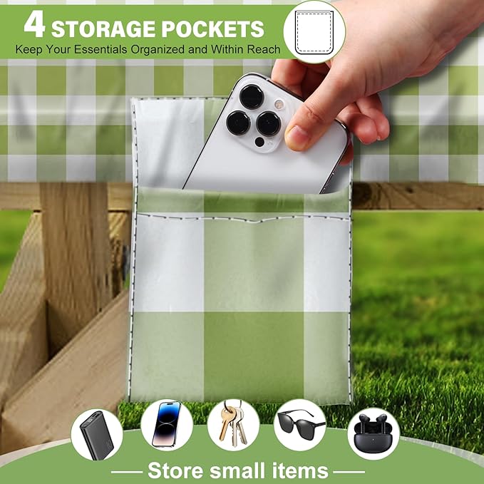 Picnic Table Cover with Bench Covers Vinyl Elastic Edges Fitted Rectangle Seat Tables Waterproof 3-Piece72X30in Set Outdoor Rectangular Folding Backing Tablecloth for Camping Over SizeTie-Dye 111