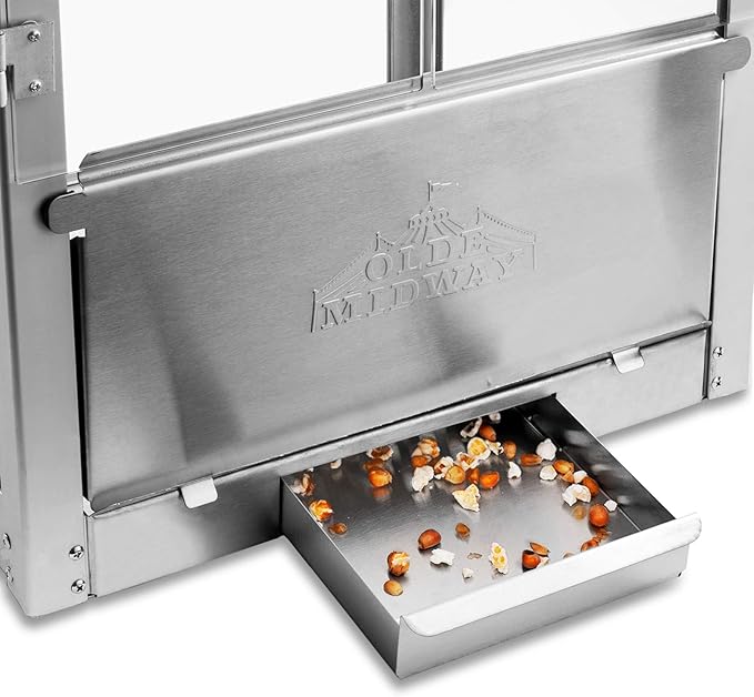 Olde Midway Commercial Popcorn Machine Maker Popper with Extra Large 16-Ounce Kettle - Black