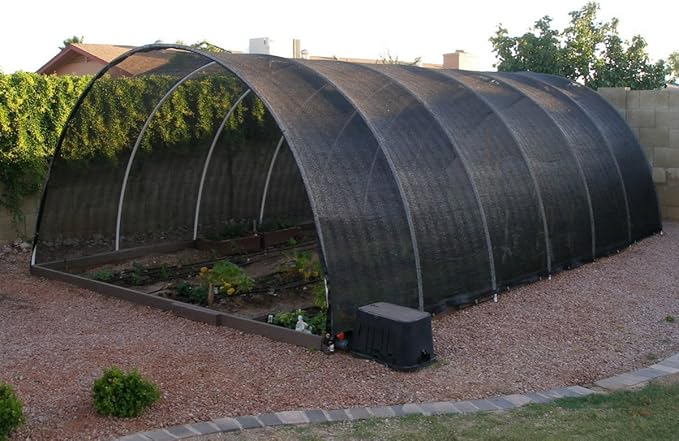 Agfabric 60% Shade Cloth 10X 20ft Sun Shade Fabric Greenhouse Shade Cloth Cover with Grommets Black