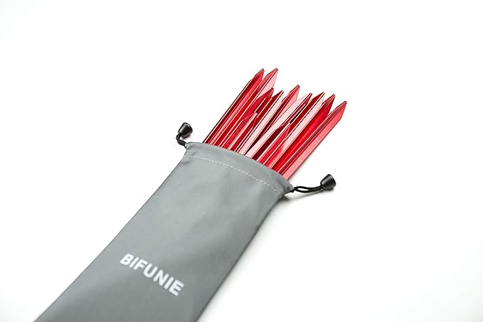 Aluminum Alloy Tent Stakes Pegs, 12-Pack Aluminum Ground Pegs with Reflective Pull Ropes, Lightweight Metal Stakes Pegs for Camping Tents Hammocks