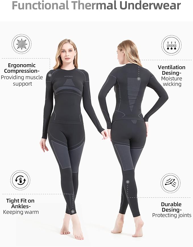 NOOYME Thermal Underwear Base Layer for Women, Long Johns for Cold Weather