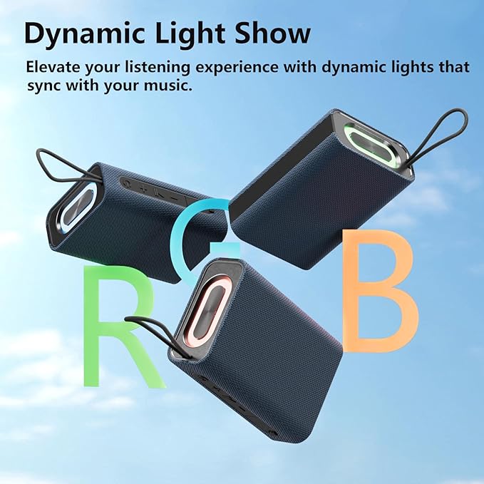 Speaker, Portable Wireless Bluetooth Speakers, Wireless Stereo Pairing, 10W Stereo Sound, BT 5.3, Bassup, Electronics for Home, Shower, Outdoors, Travel(1PCS, Blue)