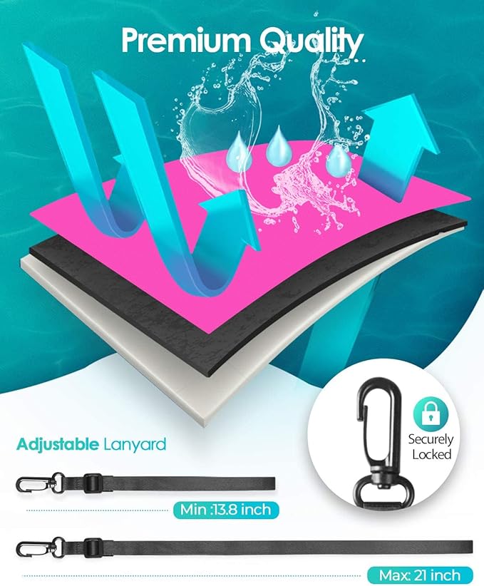 Hiearcool Waterproof Phone Pouch,Waterproof Phone Case for iPhone 16 15 14 13 Pro Max,IPX8 Phone Waterproof Pouch for Beach Cruise Ship Travel Essentials Green&Bright Red-2Pack