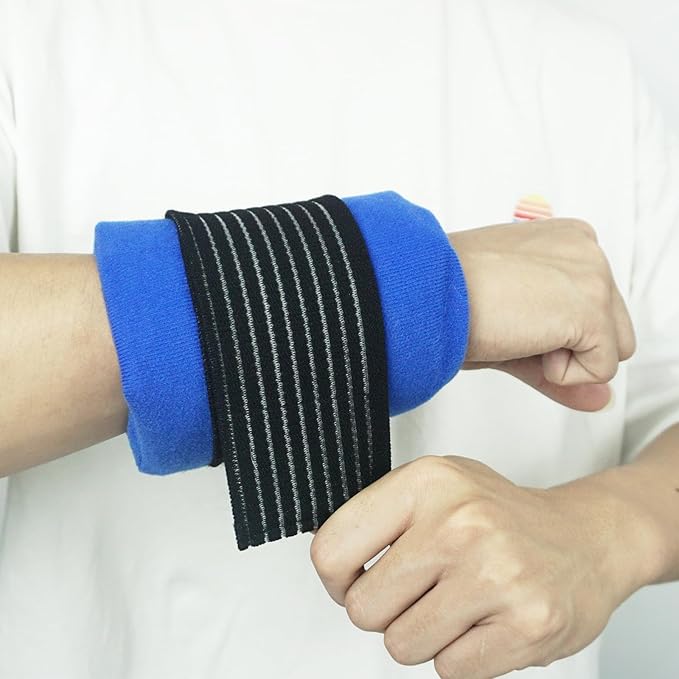 Soft Gel Ice Pack for Injuries Reusable, Flexible Hot Cold Pack for Neck Head Shoulder Knee Ankle Wrist Elbow, Medical Cold Pack for First Aid, Migraines (12'' X 4.7''- 1 Ice Pack & Wrap)