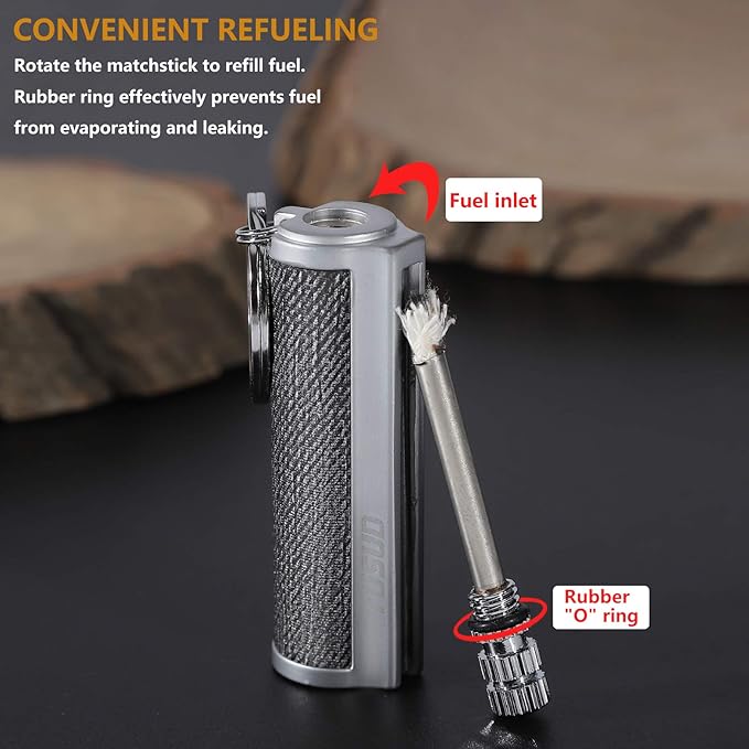 YUSUD 2 Pack Permanent Match Infinity Lighter with Multitool Keychain, Reusable Waterproof Match Strike Anywhere, Forever Flint Fire Starter for Outdoor Survival Tool for Men