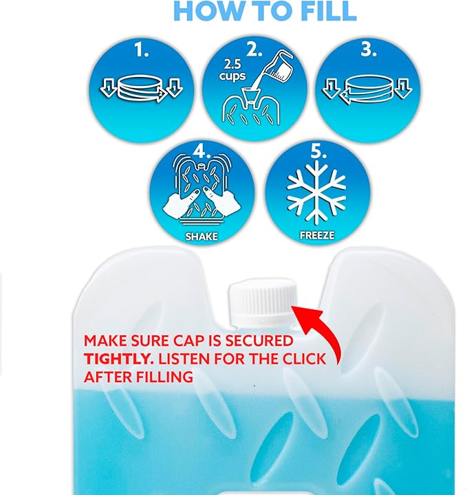 Kona Blue/Ice Ice Packs for Lunch Box - 2 lb Freezer Packs Compatible with Yeti Cooler Bags | Dry Ice Shock Pack, Long-Lasting Reusable Ice Packs for Lunch Bags (10" x 5.5" x 1.5" Pack of 4)