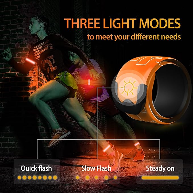 2 Pack LED Armband - Rechargeable Running Lights with Reflective Gear, High Visibility LED Wristband Lights