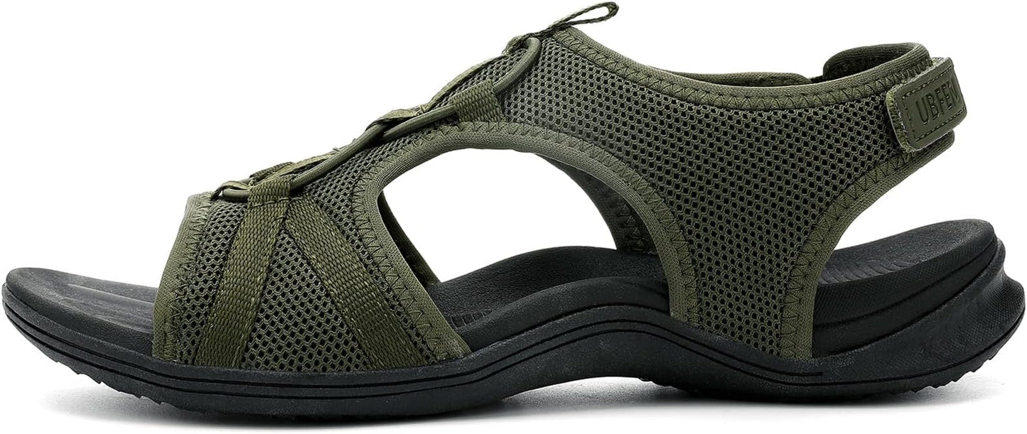 UBFEN Womens Hiking Sandals Comfortable Walking Sandals Summer Sport Breathable Arch Support