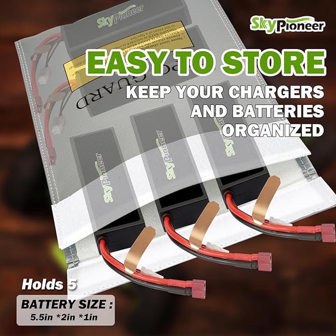 RC Lipo Safe Bag,Fire Retardant Lipo Battery Bag,9''x11.8''Silver,Fireproof Explosion-proof Sack for Charging and Storage