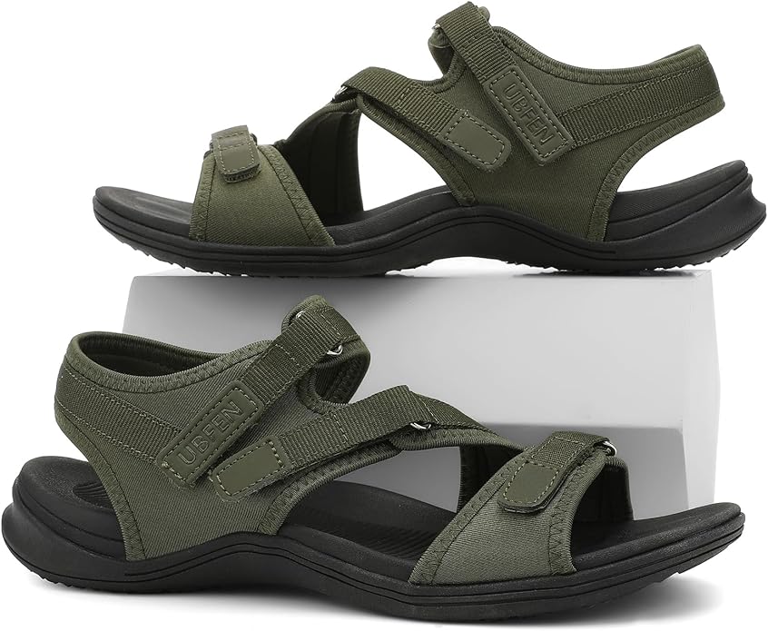 UBFEN Womens Hiking Comfortable Sport Walking Sandals Outdoor Athletic Water Sandals with Three Adjustable Straps