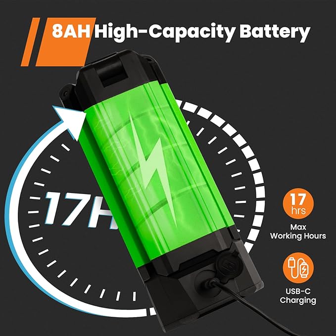 Rechargeable Work Light with Stand, GoGonova Cordless Work Light with Triple LED Lamps, 8AH Battery, 700/1200/2200 Lumen, 4000/6500K Dimmable Camping Light with Detachable Tripod (Green)