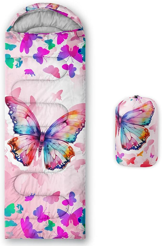 HOSIMA Dear Hunting Pattern Cold Weather Sleeping Bags for Adults,Black Light Weight Sleeping Bags for Kids Adults,WaterProof Sleeping Bags for Outdoors Hiking.