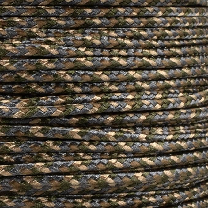 Paracord Planet Micro Paracord – Thin Braided Cord for Crafting, Fishing, and DIY Projects in 125 ft Spools – Multi Camo
