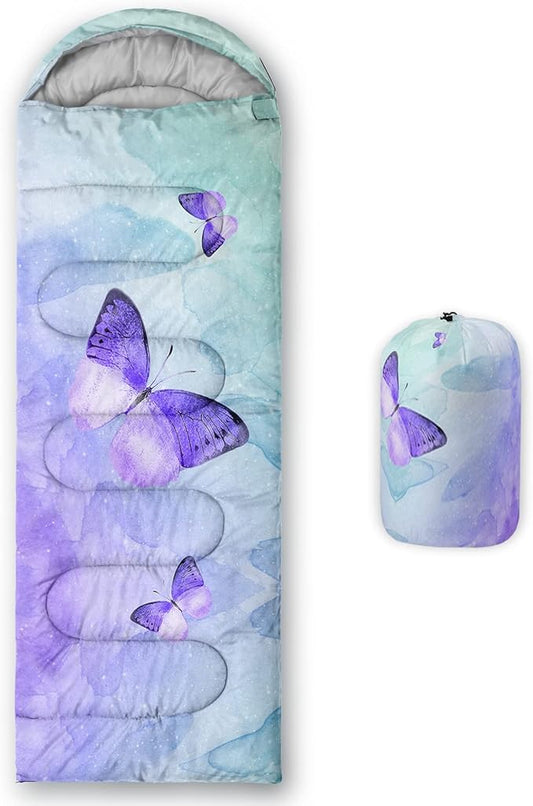 QOOMO Camping Sleeping Bags,3 Season Warm & Cool Weather,Lightweight,Waterproof Sleeping Bags for Adults & Kids,Traveling,and Outdoors,Camping Gear Equipment