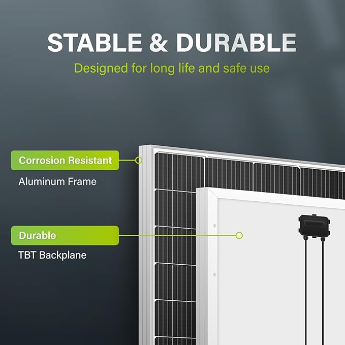 Newpowa 10BB Cell 200W Monocrystalline 200 Watt 12V Solar Panel High Efficiency Mono Module RV Marine Boat Off Grid (200W New)