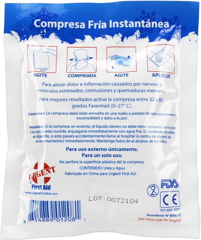 Case of 125 Instant Cold Packs, 5" x 6" (4" x 5" Cold Area) - Disposable Cold Compresses - No pre-Chilling Required for Quick, Effective First aid Treatment & Relief of Aches, Pains, Bumps & Bruises