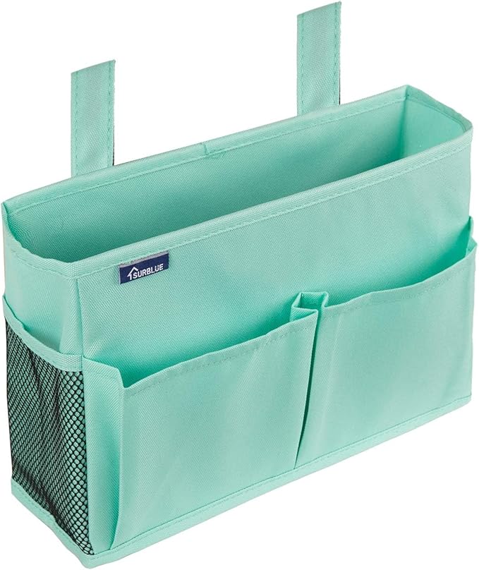 Surblue Caddy Hanging Organizer Bedside Storage Bag for Bunk and Hospital Beds, Green, Small