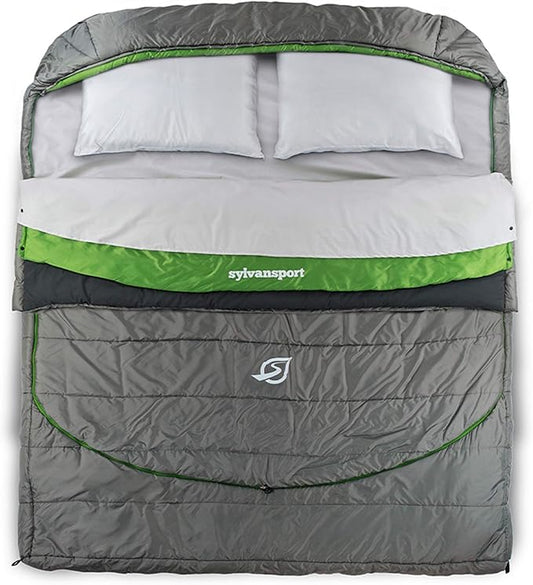 SylvanSport Cloud Layer Sleeping Bag for Adults - Adjustable Layers for 3-4 Season use - Integrated Cotton Sheet
