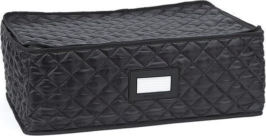 Covermates Keepsakes - Serveware Storage - Padded Protection - ID Window - Stain Resistant - Machine Washable - China Storage, Black