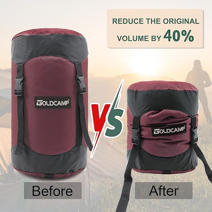 Outdoor Storage Stuff Sacks, Camping Gear Organizer (RED, XL)