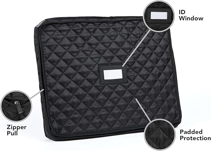 Covermates Keepsakes - Serveware Storage - Padded Protection - ID Window - Stain Resistant - Machine Washable - China Storage, Black