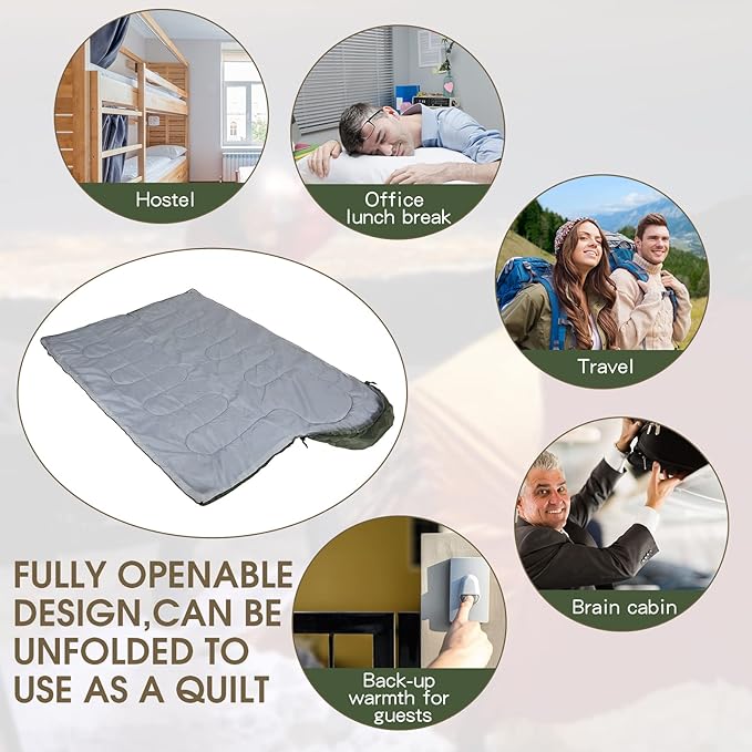 10 Pcs 0 Degree Camping Sleeping Bags Bulk for Adults Cold Weather Sleeping Bags 4 Season Warm Waterproof Lightweight with Compression Sack for Backpacking Hiking Travel Homeless